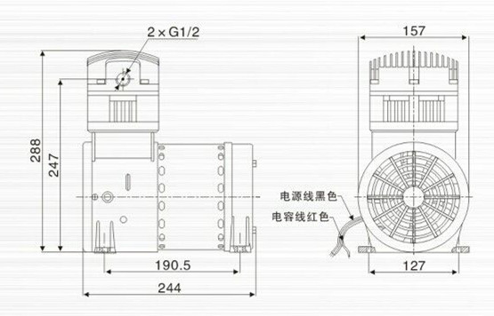 台冠JP-240S压缩泵外观尺寸图